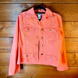 Chadwicks Vibrant Coral Jean Jacket
